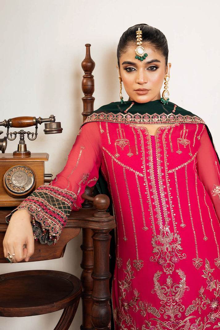 Sitarah By Serene Embroidered Luxury Chiffon Unstitched 3pcs - Jotey