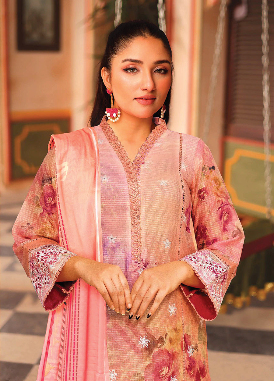 Zohra By Johra Embroidered Printed Bana Dora Lawn Unstitched 3Pcs