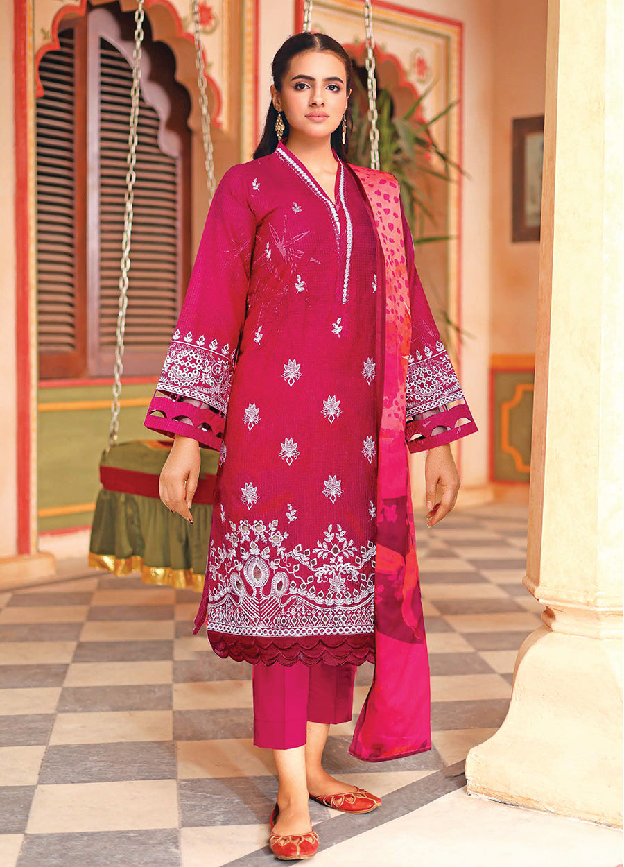 Zohra By Johra Embroidered Printed Bana Dora Lawn Unstitched 3Pcs