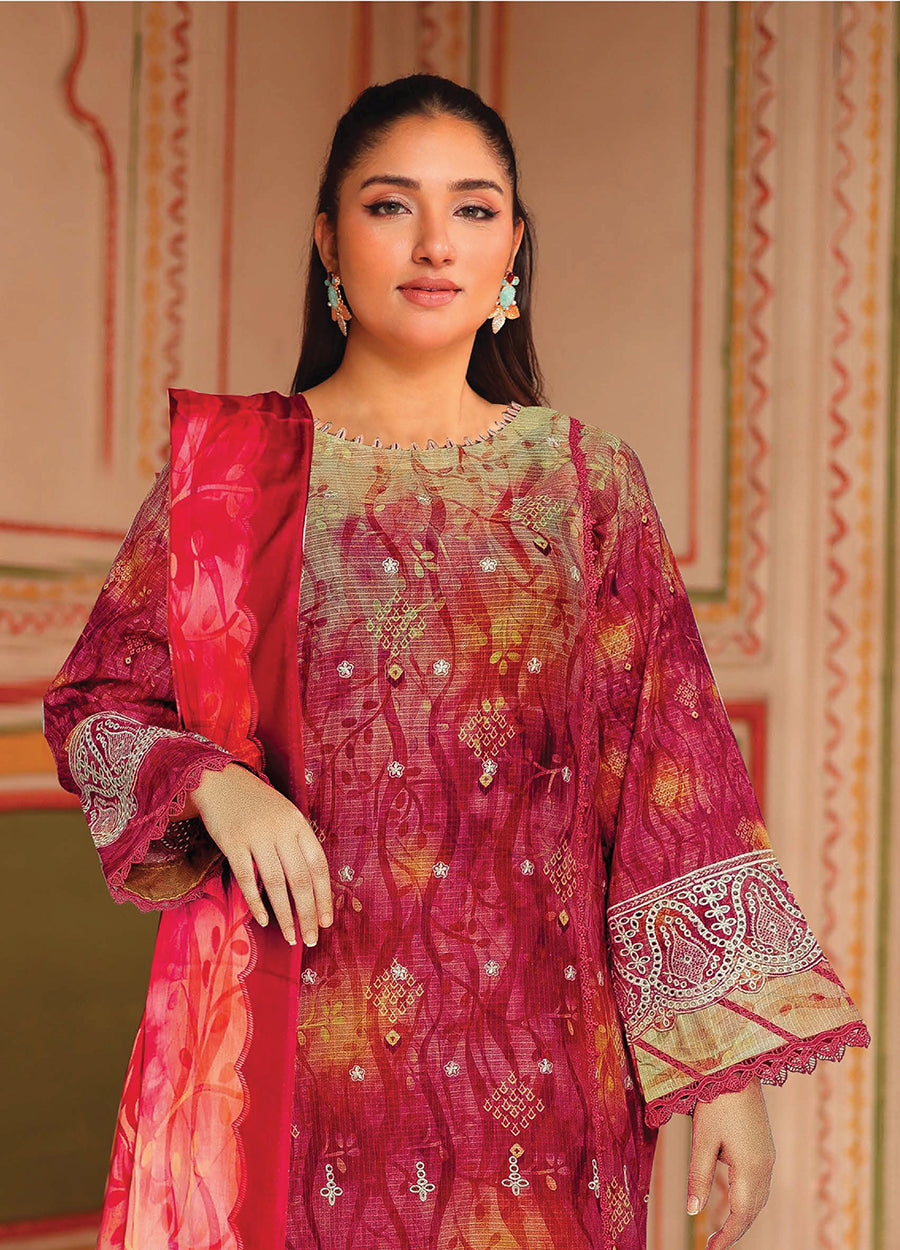 Zohra By Johra Embroidered Printed Bana Dora Lawn Unstitched 3Pcs