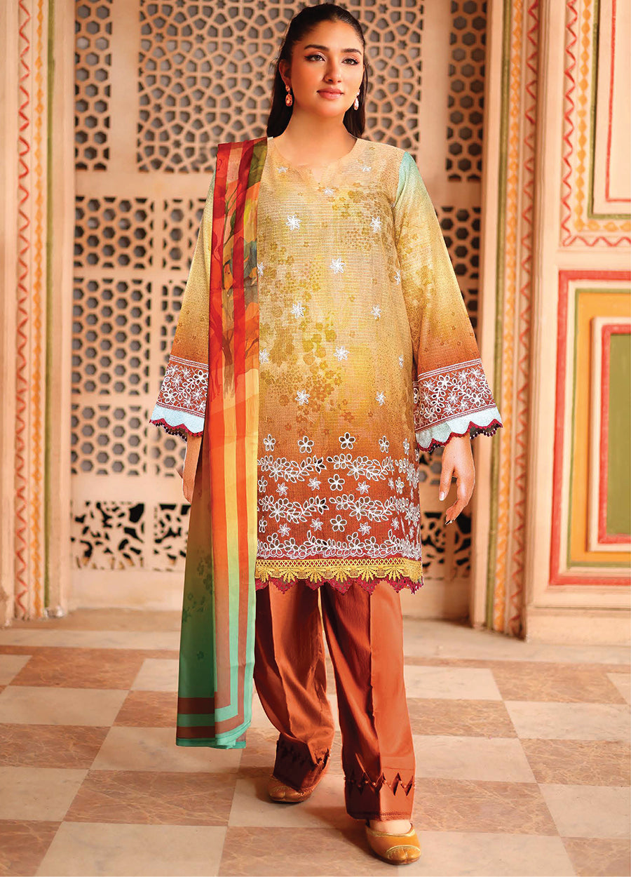 Zohra By Johra Embroidered Printed Bana Dora Lawn Unstitched 3Pcs