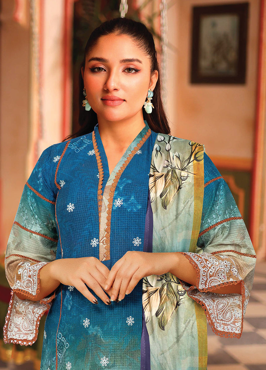 Zohra By Johra Embroidered Printed Bana Dora Lawn Unstitched 3Pcs