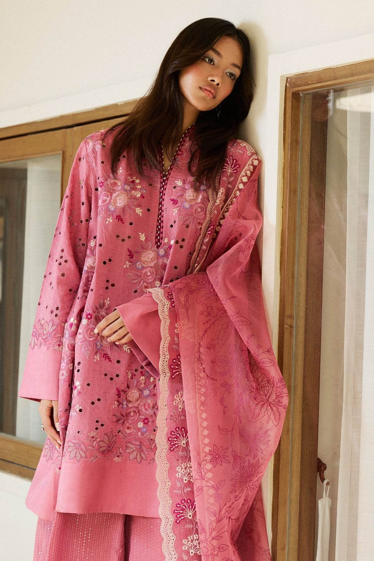 Zara Shahjahan Satori Embroidered Luxury Lawn Unstitched 3pcs - Jotey