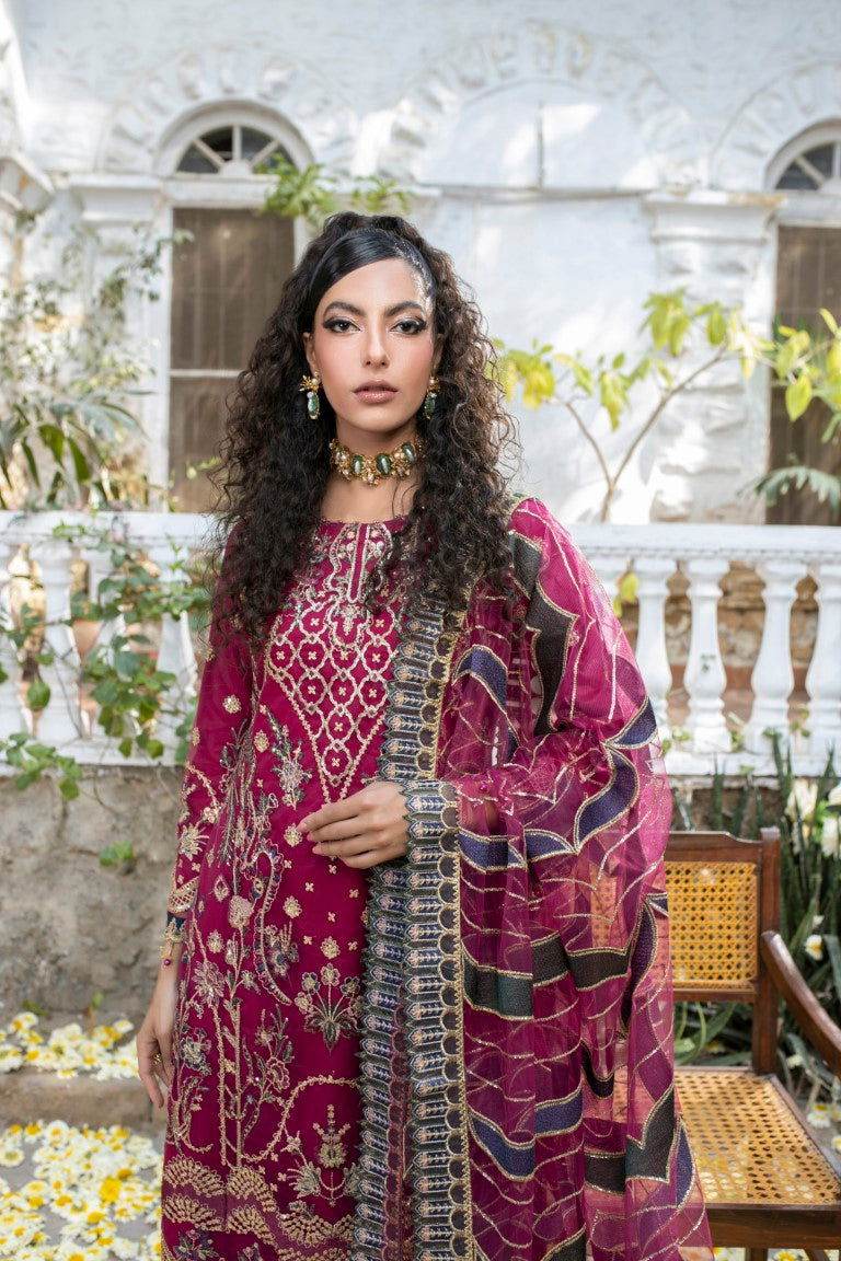 Meghna Semi Stitched Embroidered Luxury Collection - Jotey