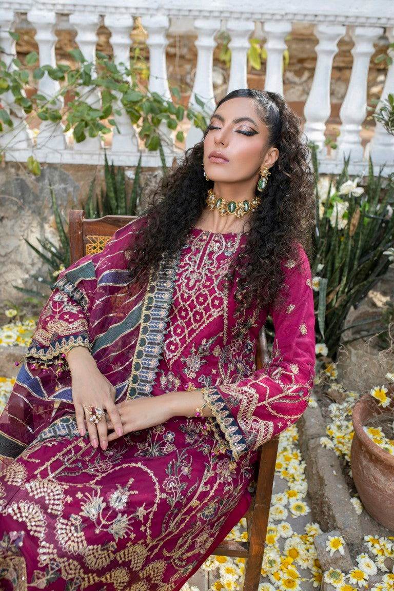 Meghna Semi Stitched Embroidered Luxury Collection - Jotey