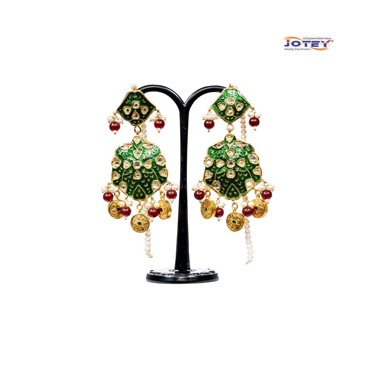 Pakistani Green Multani Earrings - Jotey