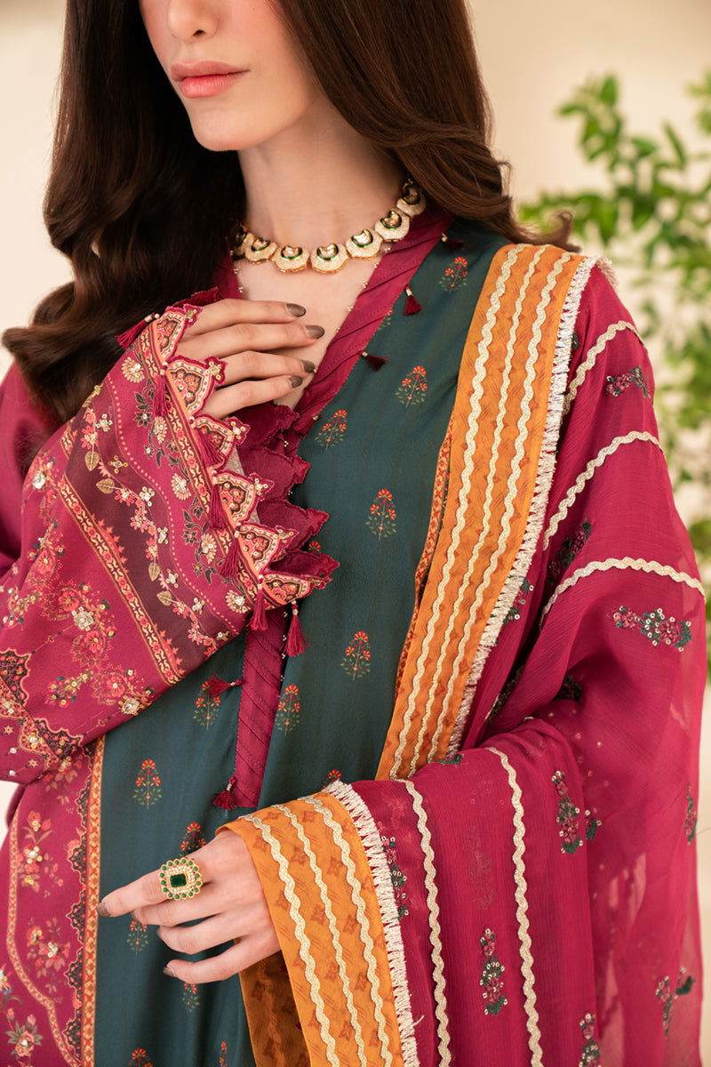 Qalamkar Luxe Silk Unstitched 3pcs - Jotey