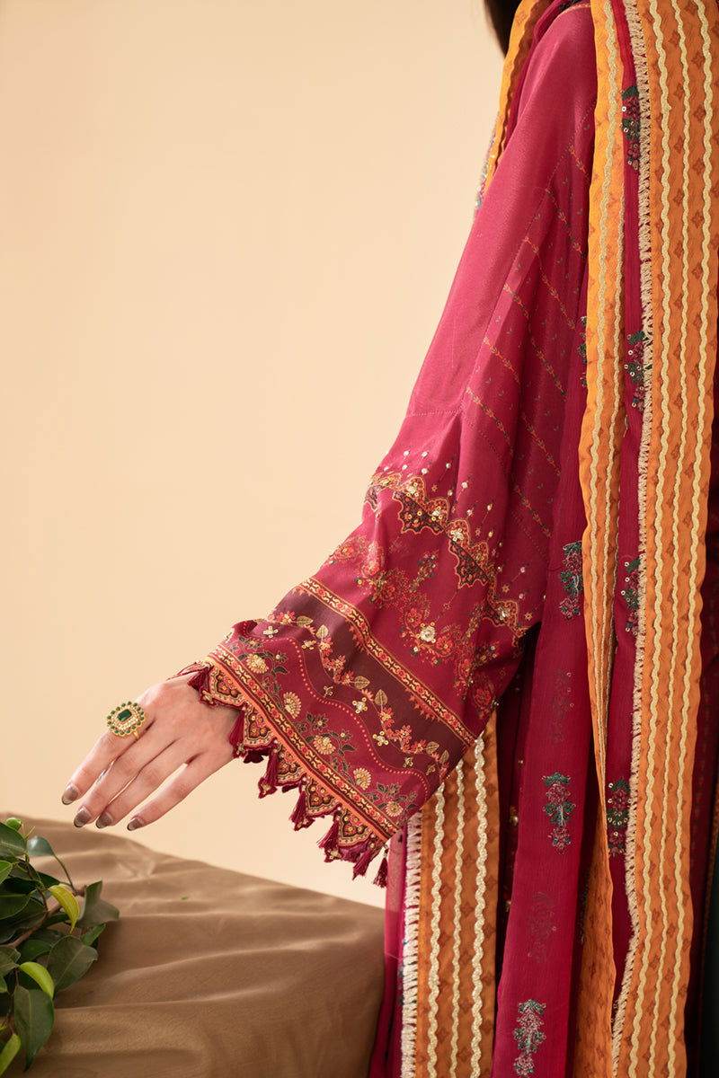 Qalamkar Luxe Silk Unstitched 3pcs - Jotey