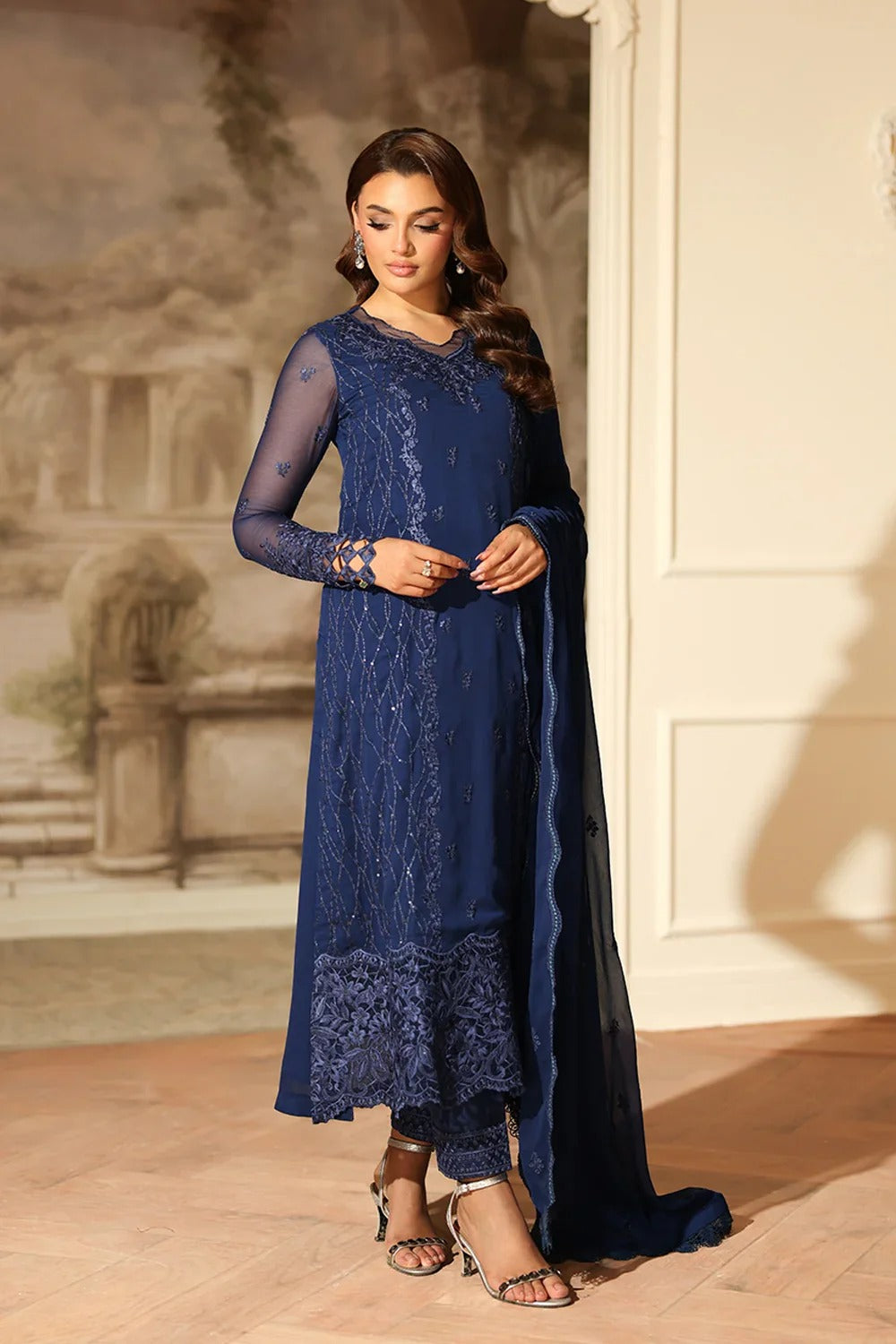 Azure Ensembles Festive'25 Chiffon Unstitched Three Piece