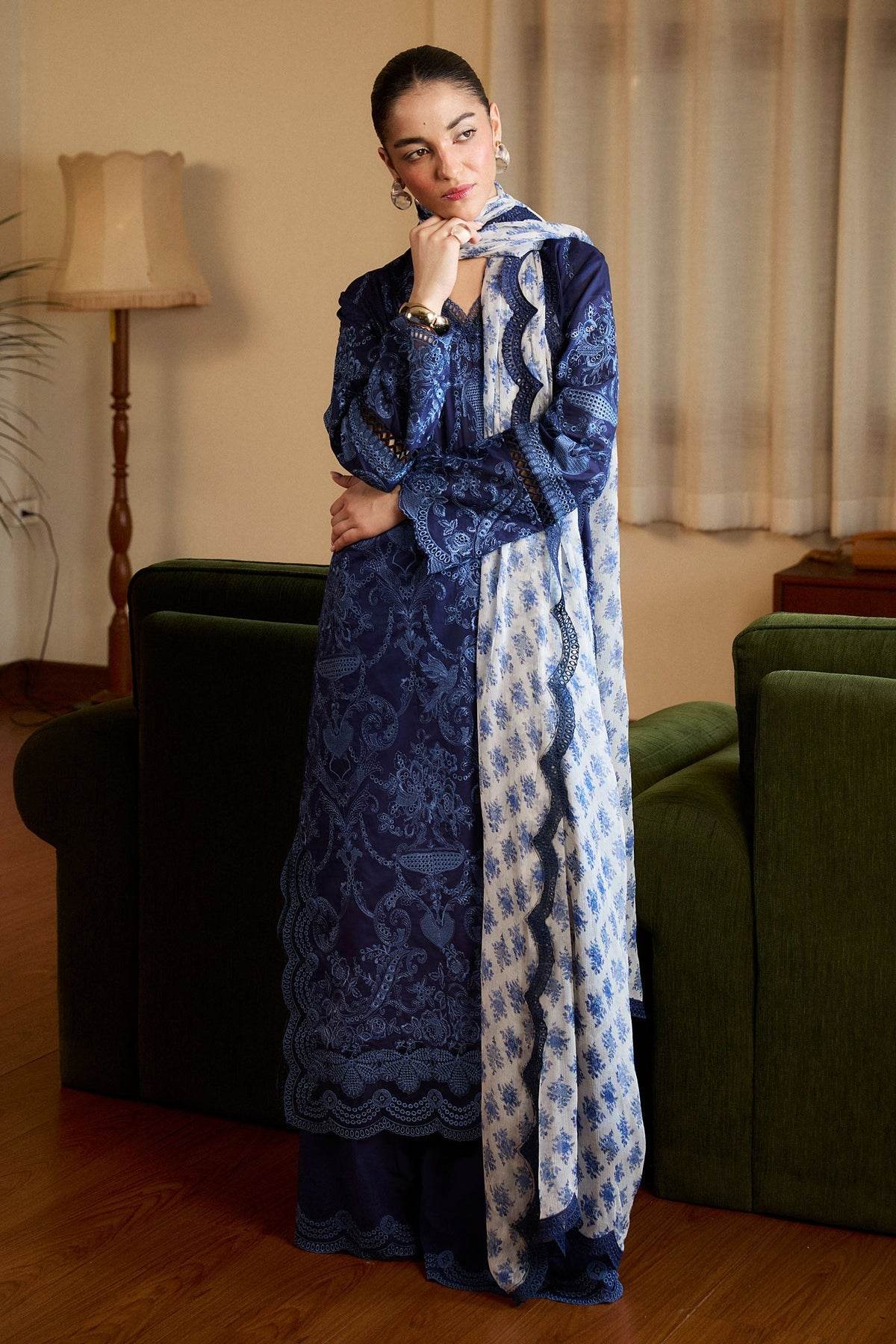 Zara Shahjahan Satori Embroidered Luxury Lawn Unstitched 3pcs - Jotey