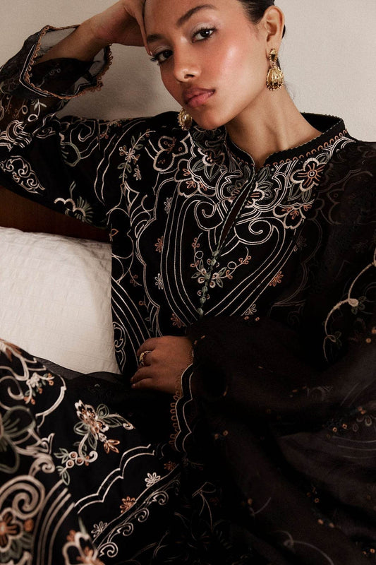 Zara Shahjahan Satori Embroidered Luxury Lawn Unstitched 3pcs - Jotey