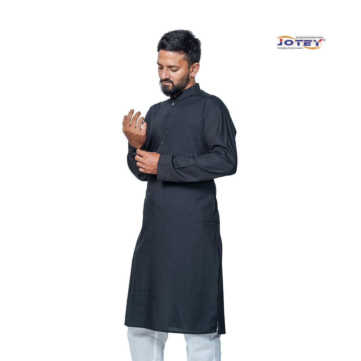 Solid Cotton Panjabi - Jotey