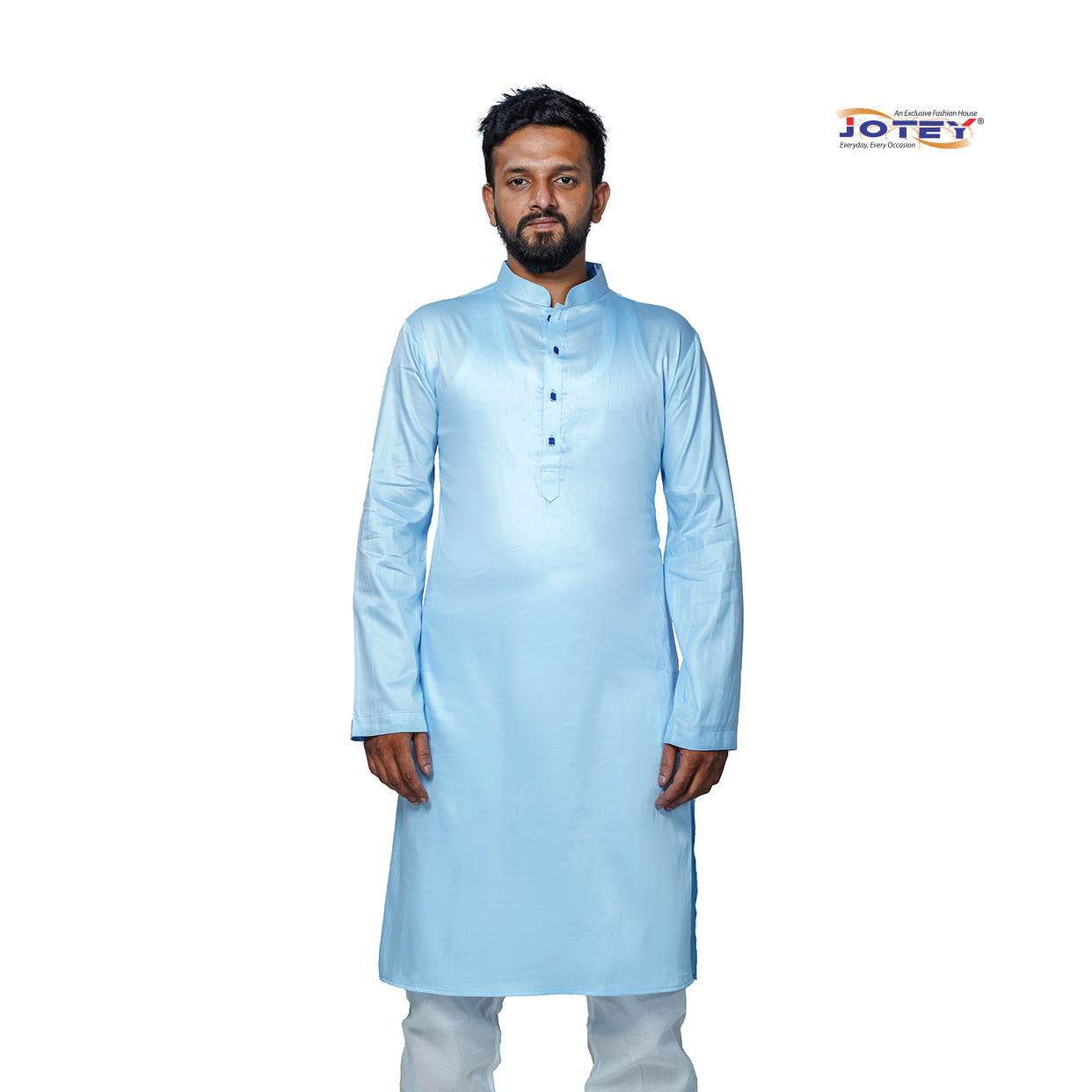 Solid Cotton Panjabi - Jotey