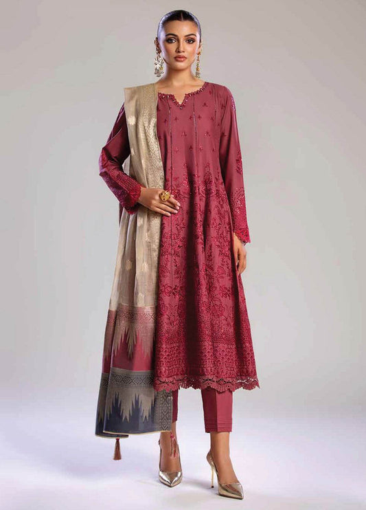 Tehzeeb By Riaz Arts Embroidered Chikankari Unstitched 3pcs - Jotey