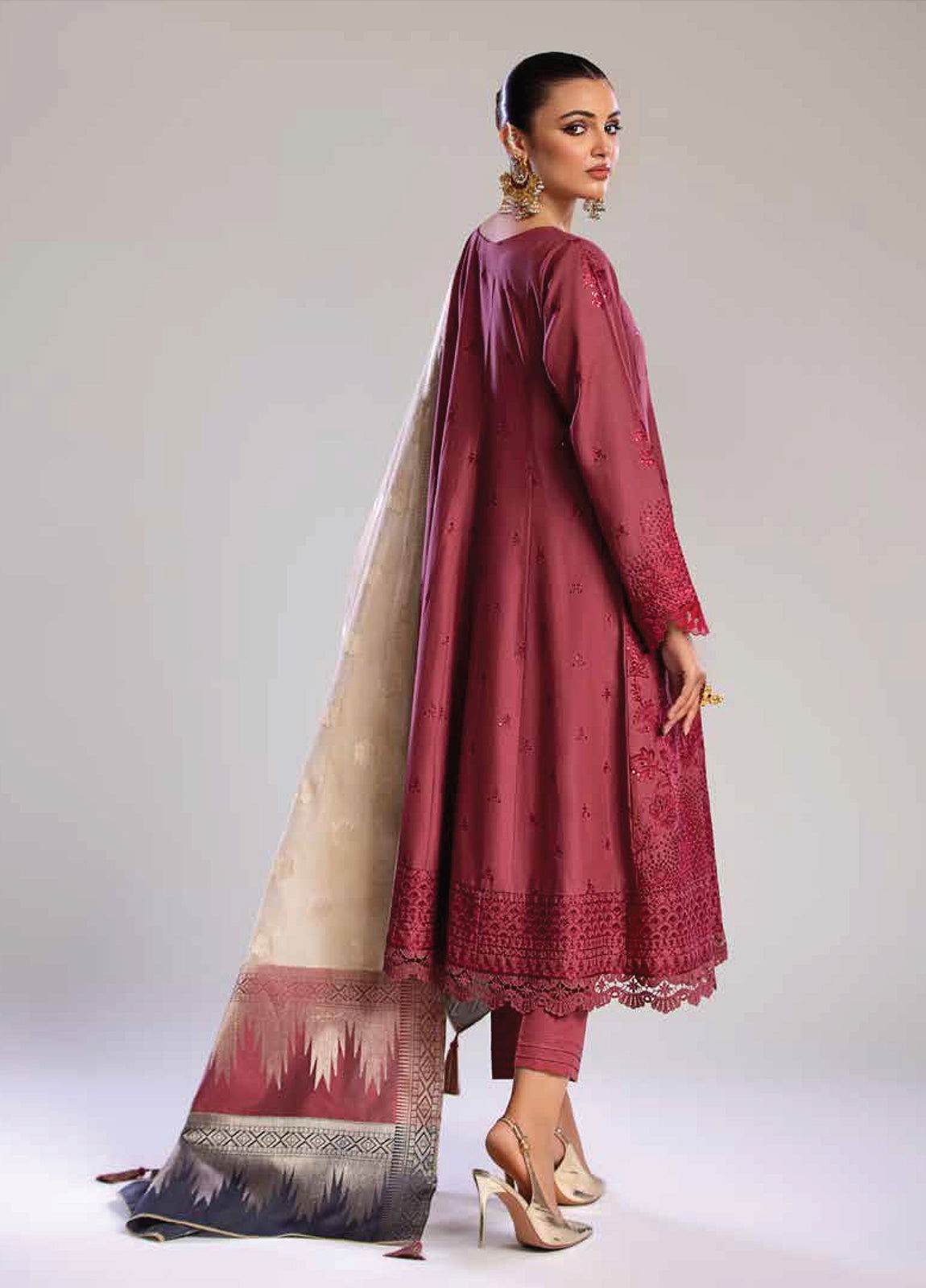 Tehzeeb By Riaz Arts Embroidered Chikankari Unstitched 3pcs - Jotey