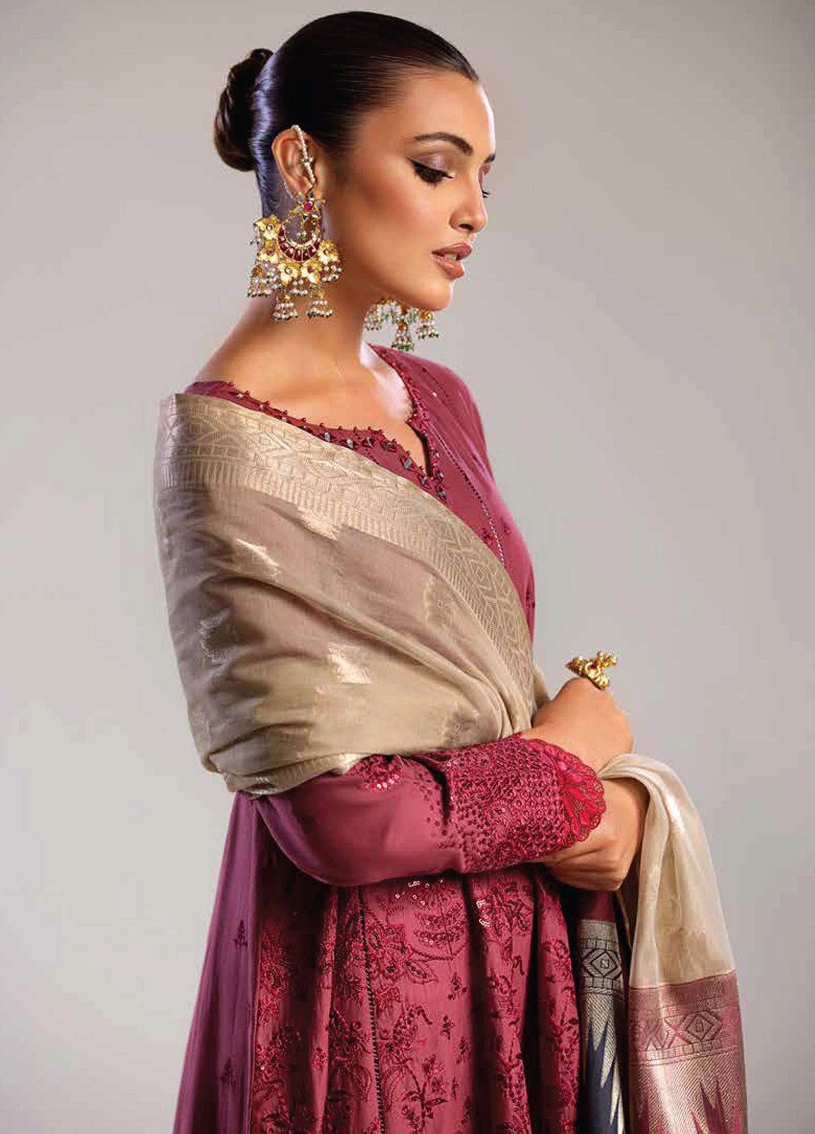 Tehzeeb By Riaz Arts Embroidered Chikankari Unstitched 3pcs - Jotey