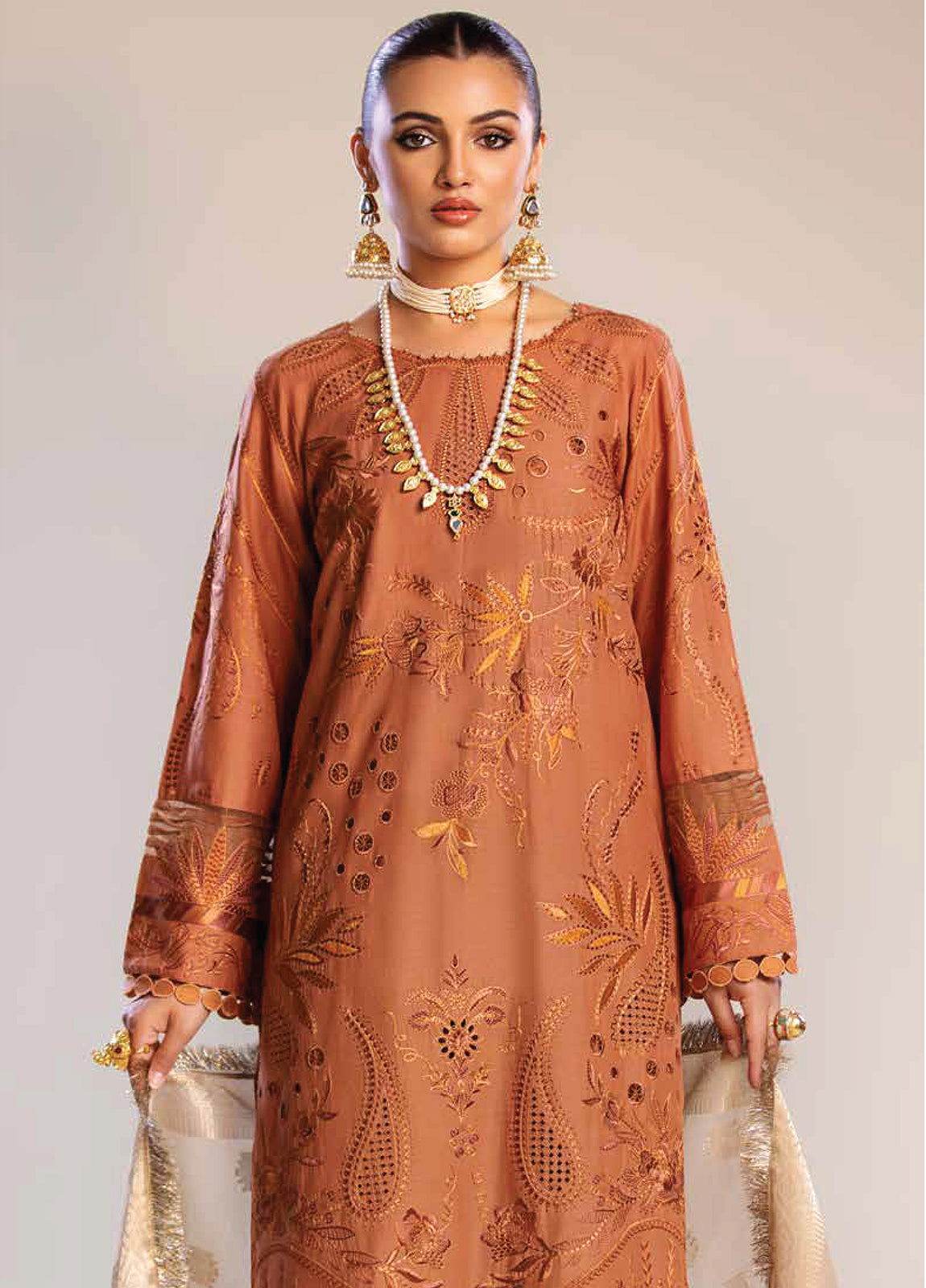 Tehzeeb By Riaz Arts Embroidered Chikankari Unstitched 3pcs - Jotey