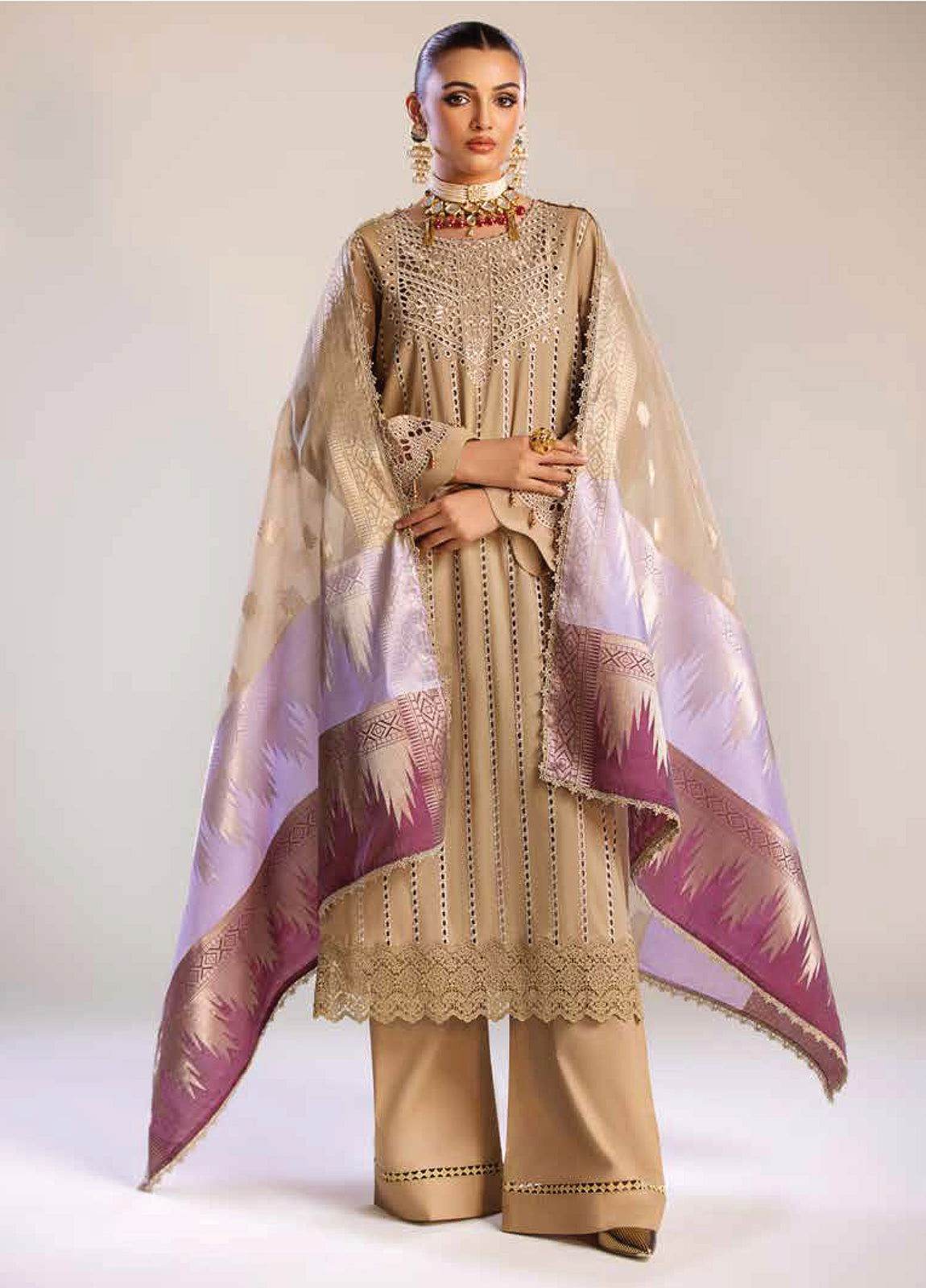 Tehzeeb By Riaz Arts Embroidered Chikankari Unstitched 3pcs - Jotey