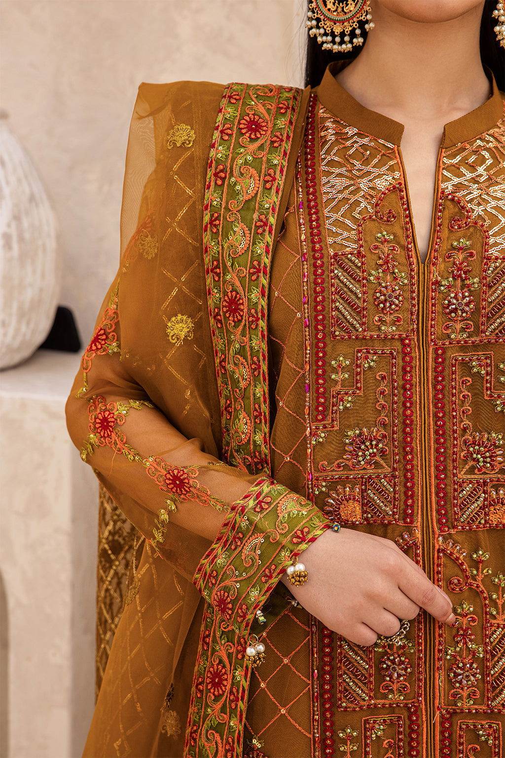 Zeenat Vol 18 Luxury EMB. Semi Stitched 3pcs - Jotey