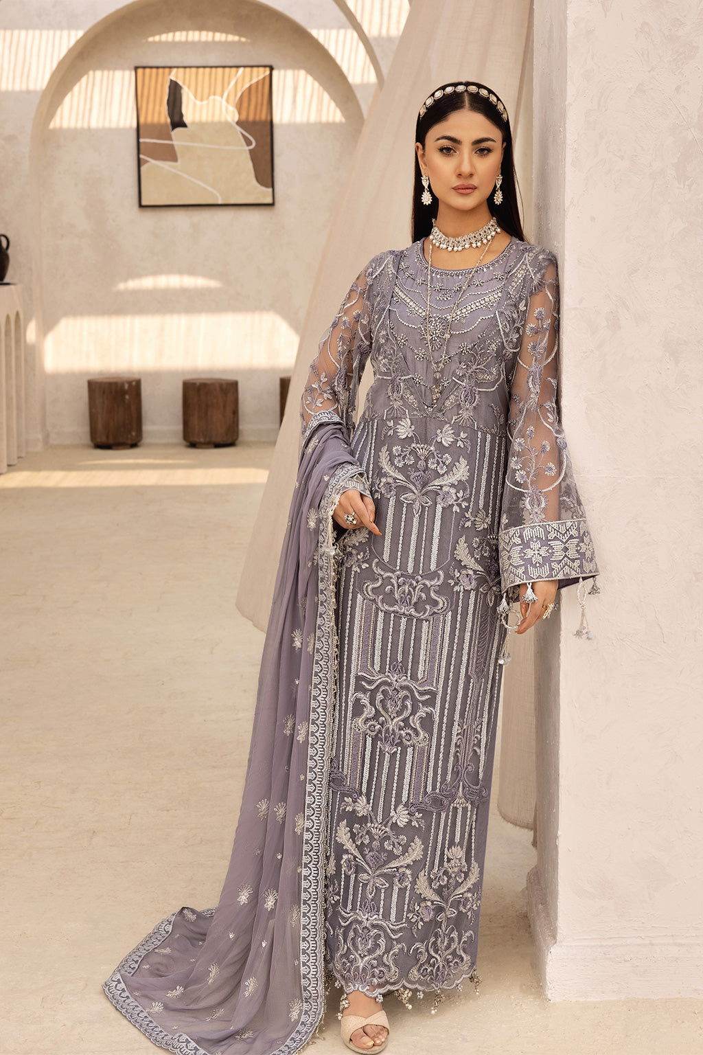 Zeenat Vol 18 Luxury EMB. Semi Stitched 3pcs - Jotey