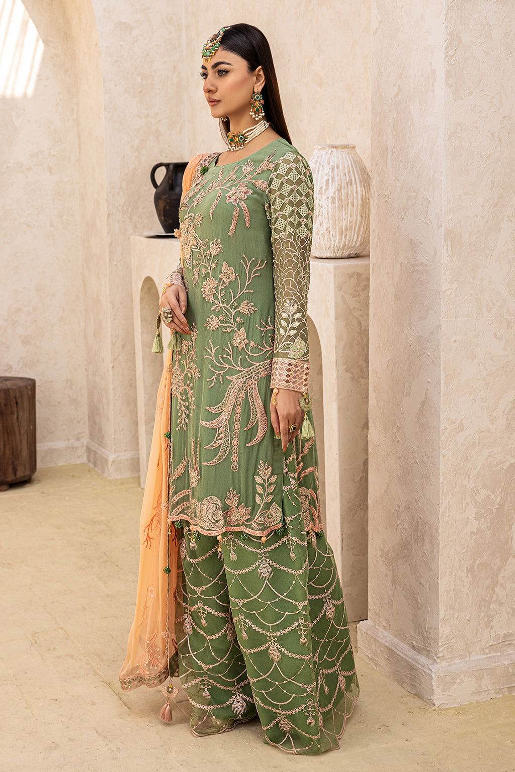 Zeenat Vol 18 Luxury EMB. Semi Stitched 3pcs - Jotey