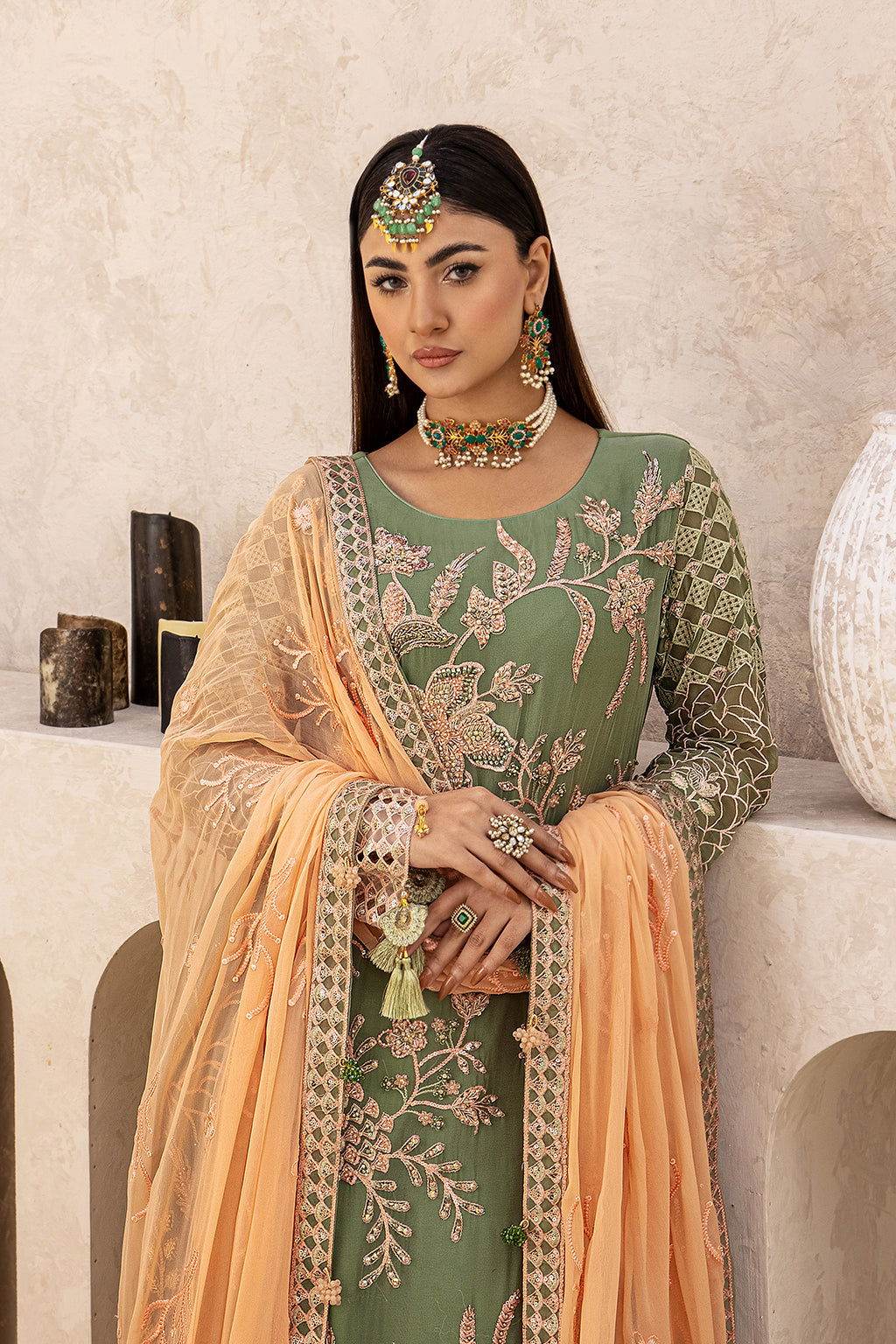 Zeenat Vol 18 Luxury EMB. Semi Stitched 3pcs - Jotey