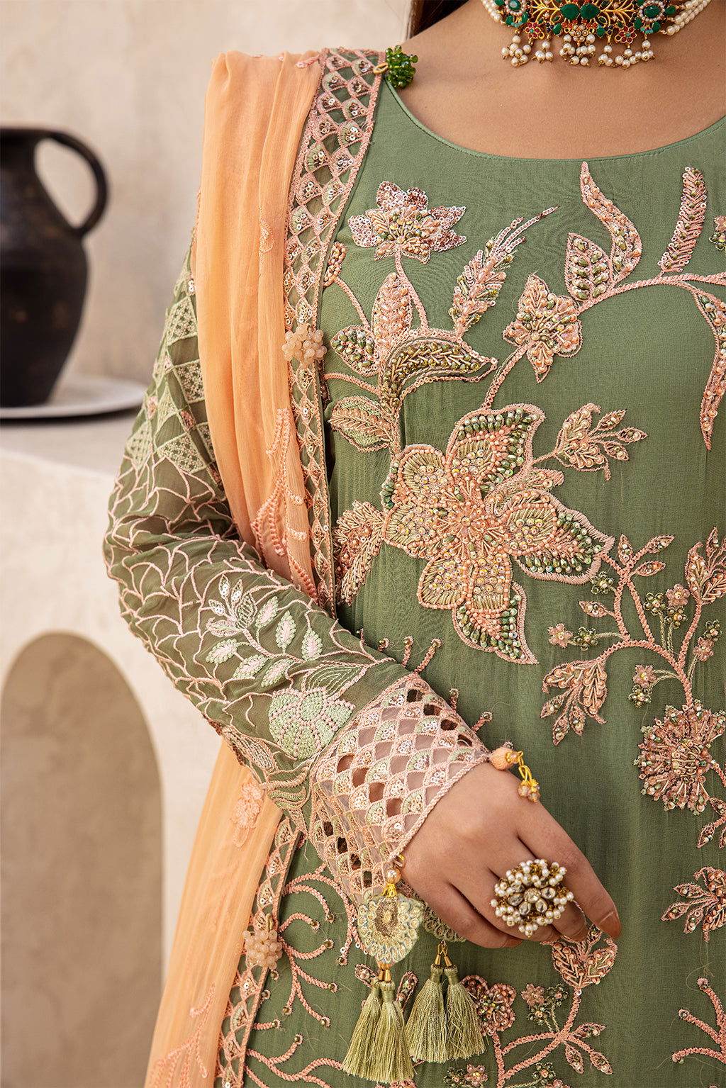 Zeenat Vol 18 Luxury EMB. Semi Stitched 3pcs - Jotey