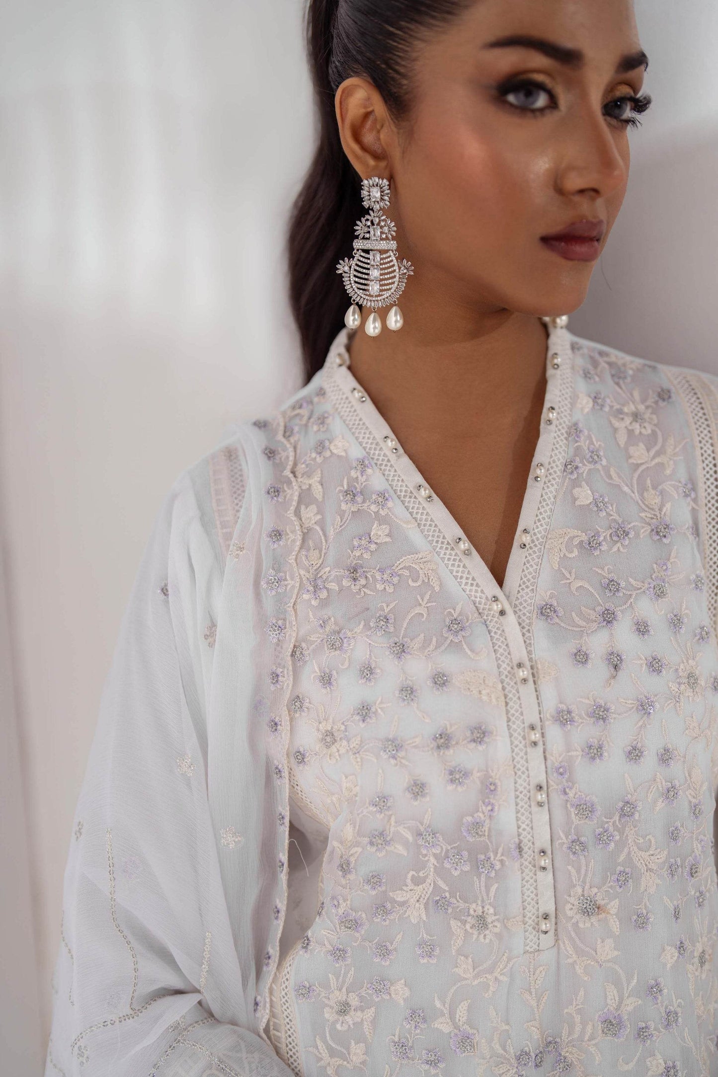 Mehru By Guzel Embroidered Stitched Chiffon 3pcs - Jotey