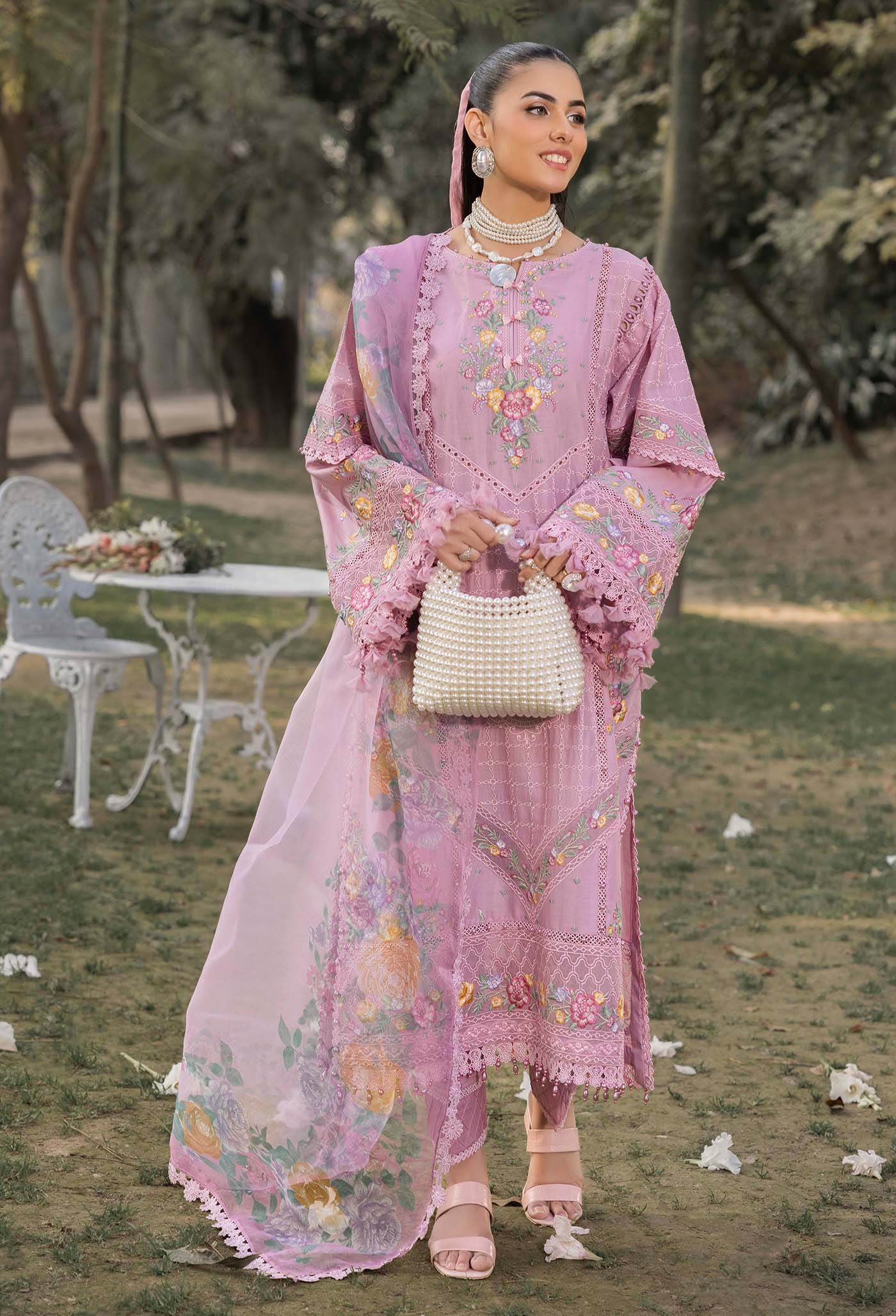 Adans Libas Gull Rukh Unstitched Lawn 3 Piece - Jotey