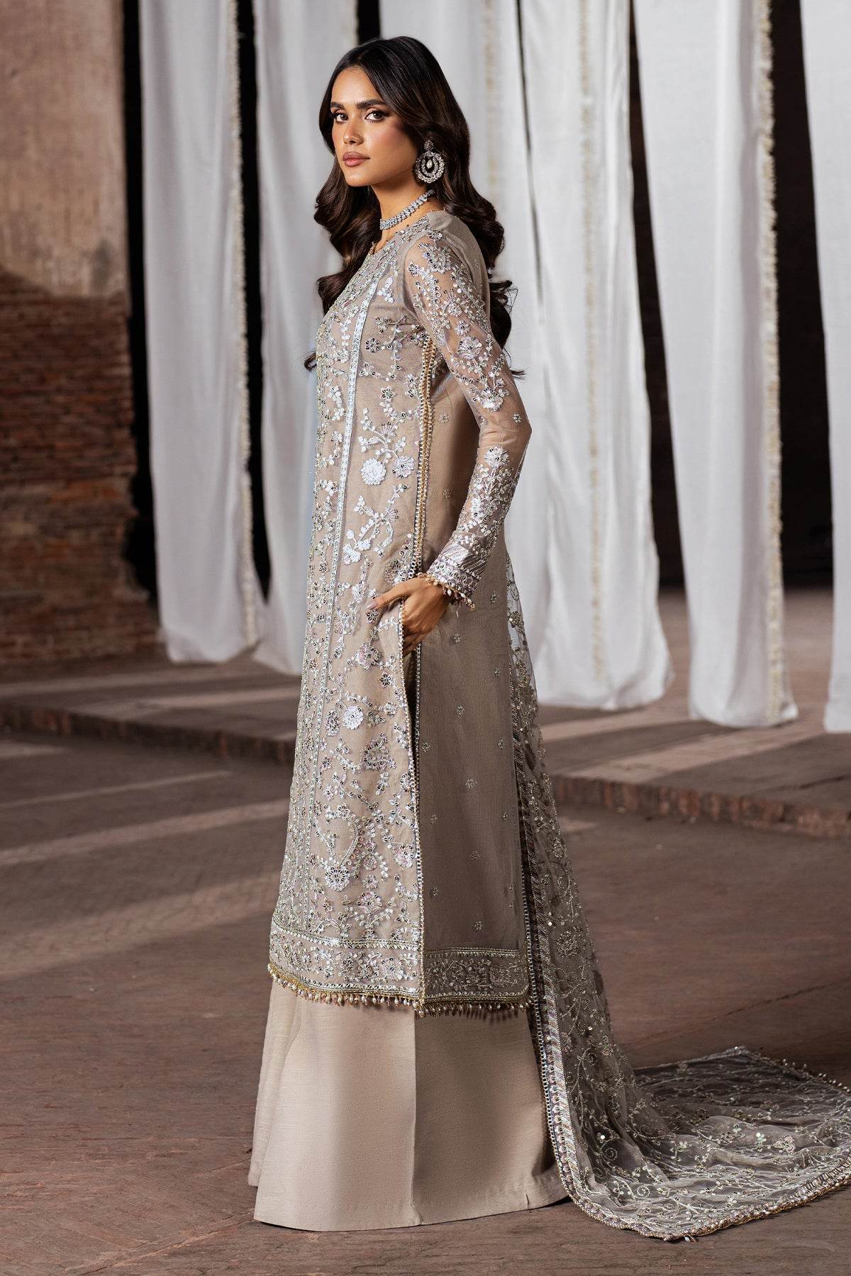Shehnai By Zarif Embroidered Luxury Wedding Unstitched 3pcs - Jotey