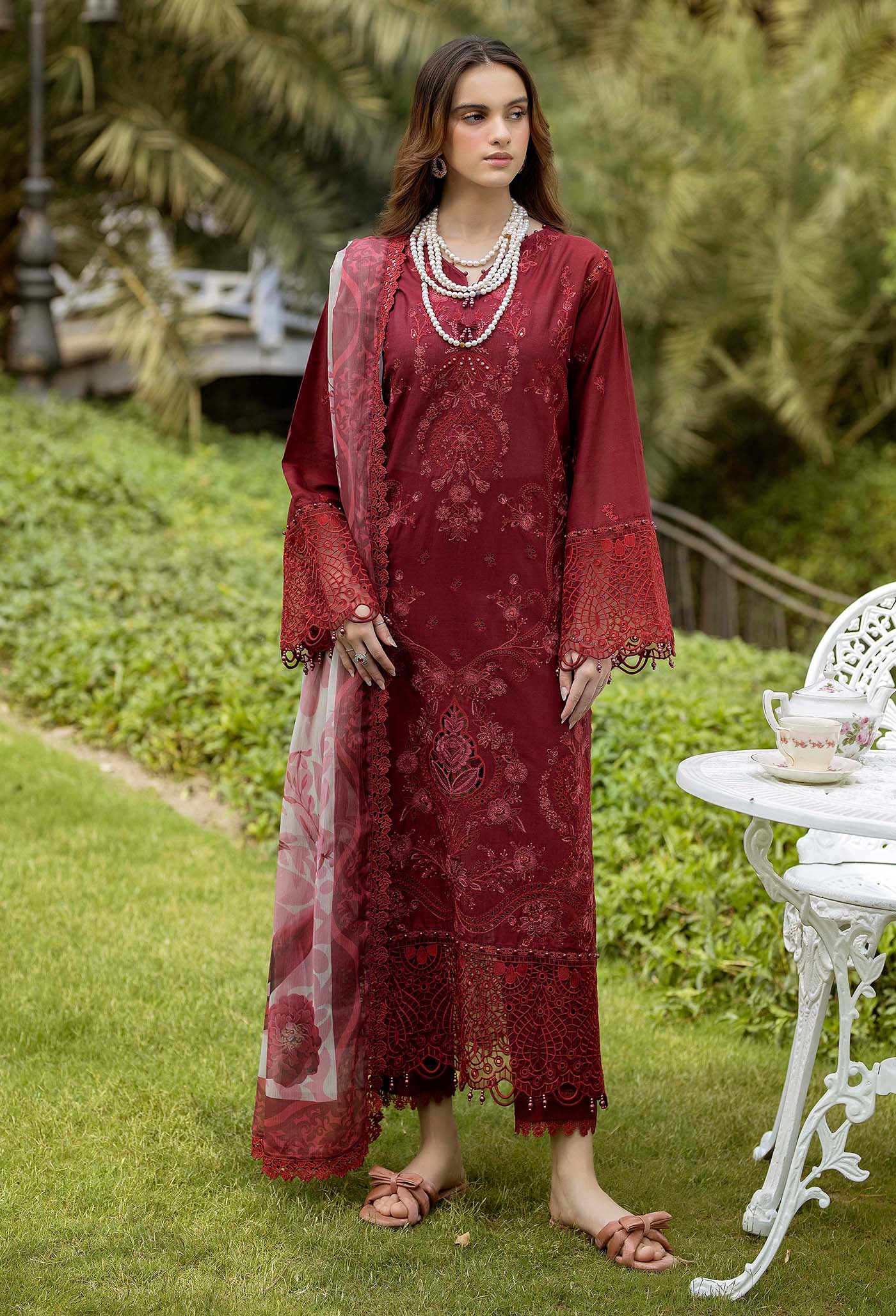 Adan's Libas Gardenia Embroiderd Unstitched Lawn 3 Piece