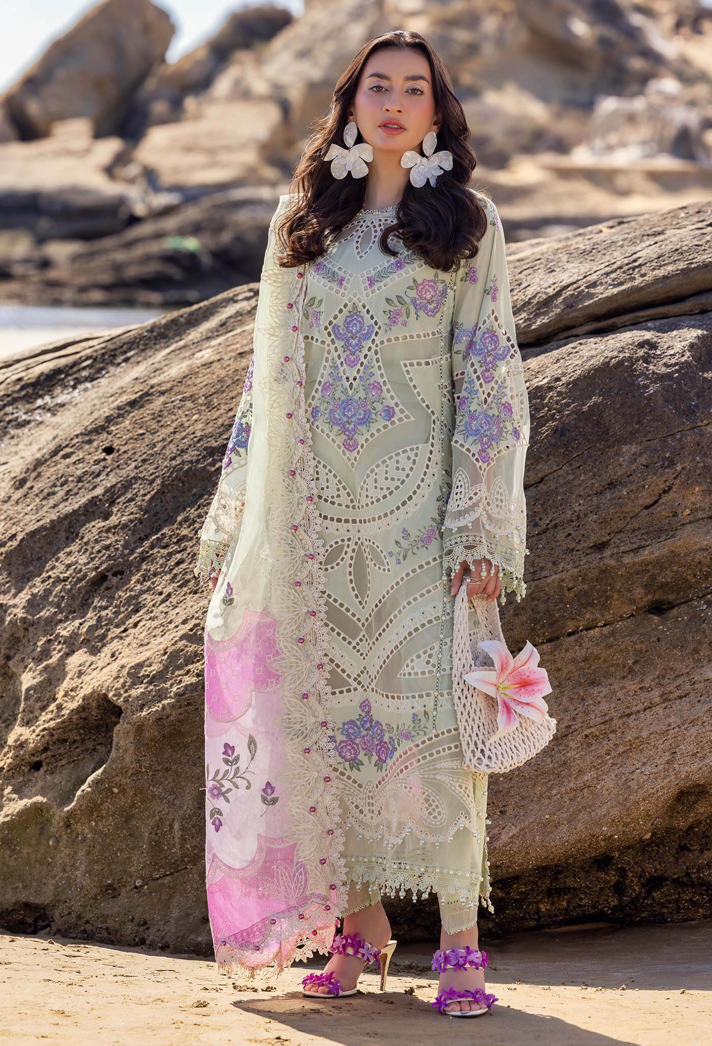 Adans Libas Lasserkari Embroidered Premium Lawn Unstitched 3 Piece - Jotey