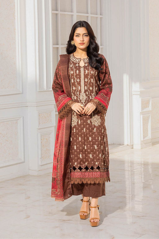 Somika By Johra Embroidered Fancy Lawn Unstitched 3Pcs - Jotey