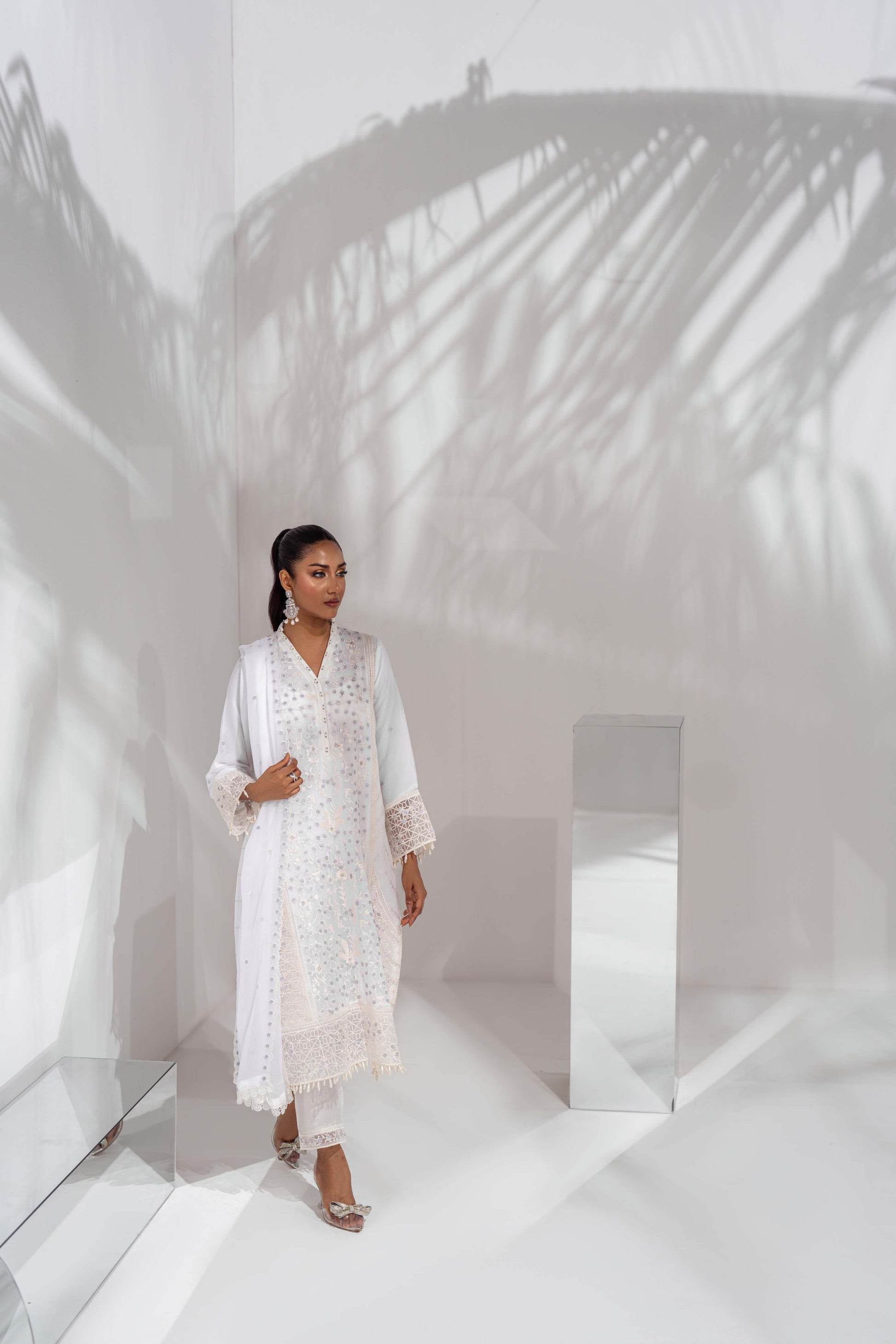 Mehru By Guzel Embroidered Stitched Chiffon 3pcs - Jotey