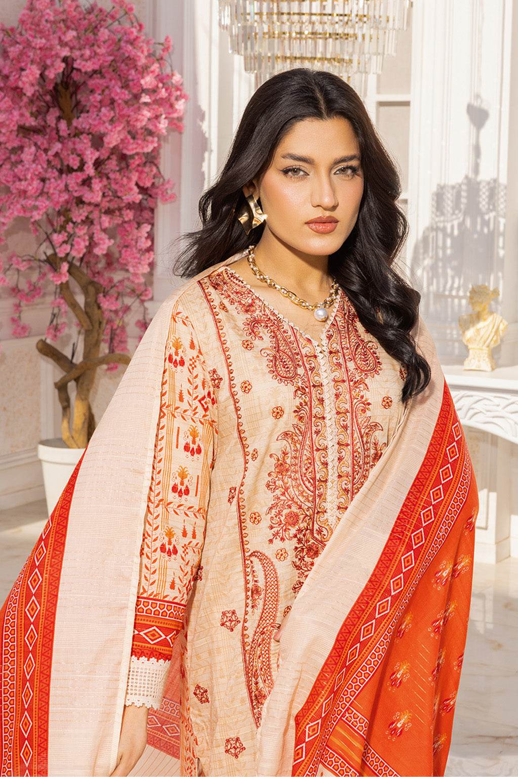 Somika By Johra Embroidered Fancy Lawn Unstitched 3Pcs - Jotey