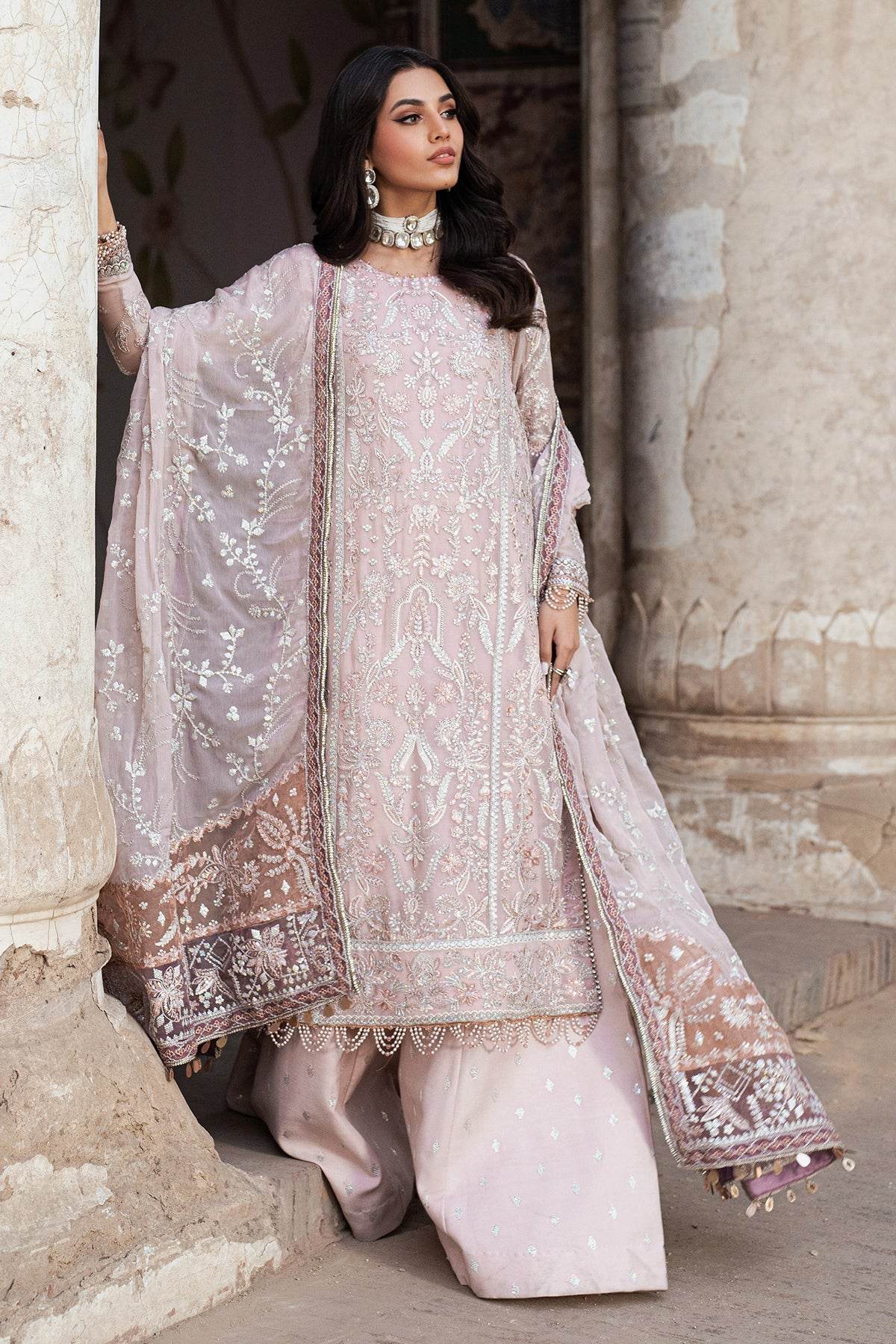 Shehnai By Zarif Embroidered Luxury Wedding Unstitched 3pcs - Jotey