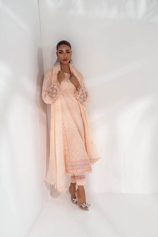 Mehru By Guzel Embroidered Stitched Chiffon 3pcs - Jotey