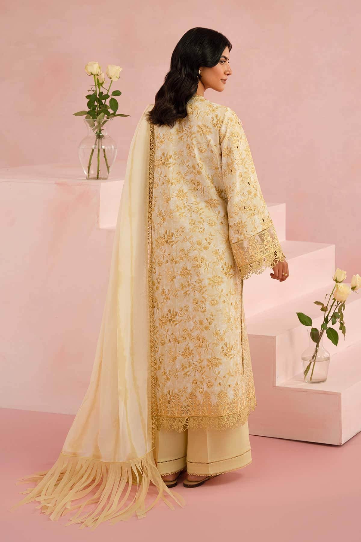 Floral Charm By Afrozeh Embroidered Lawn Unstitched 3pcs - Jotey