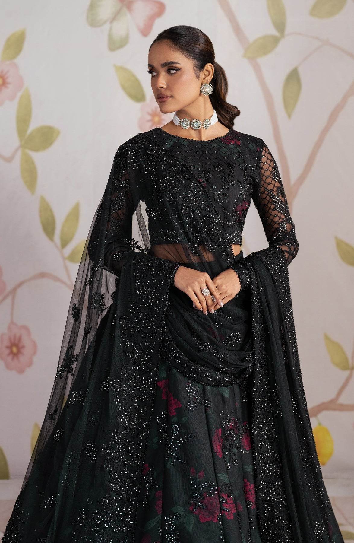 Shehnai By Zarif Embroidered Luxury Wedding Unstitched 3pcs - Jotey