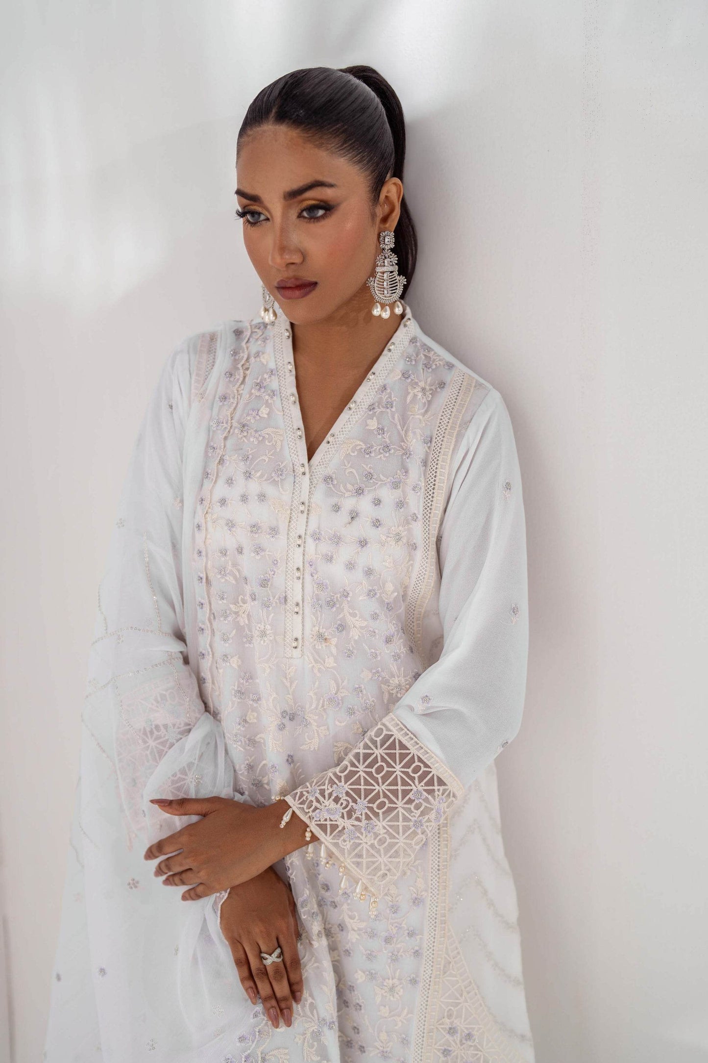 Mehru By Guzel Embroidered Stitched Chiffon 3pcs - Jotey