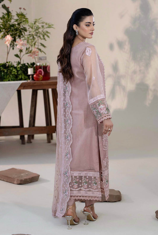 Roshnai By ZA Clothes Embroidered Semi-Stitched Organza 3pcs - Jotey