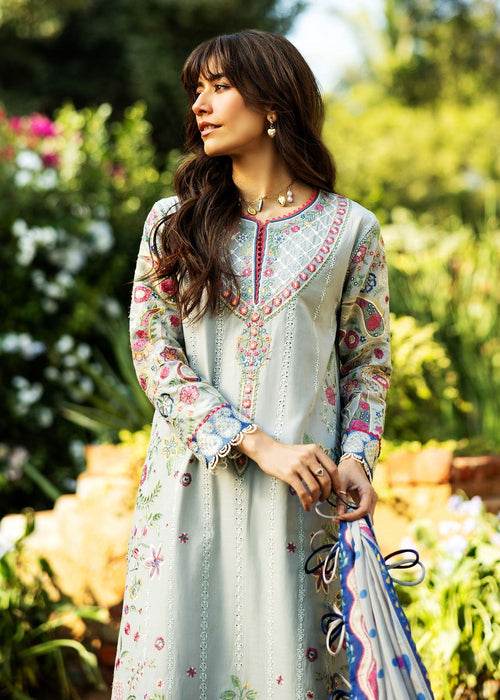 Siraa By Sadaf Fawad Khan Luxury Embroidered Lawn'25 Unstitched 3pcs - Jotey