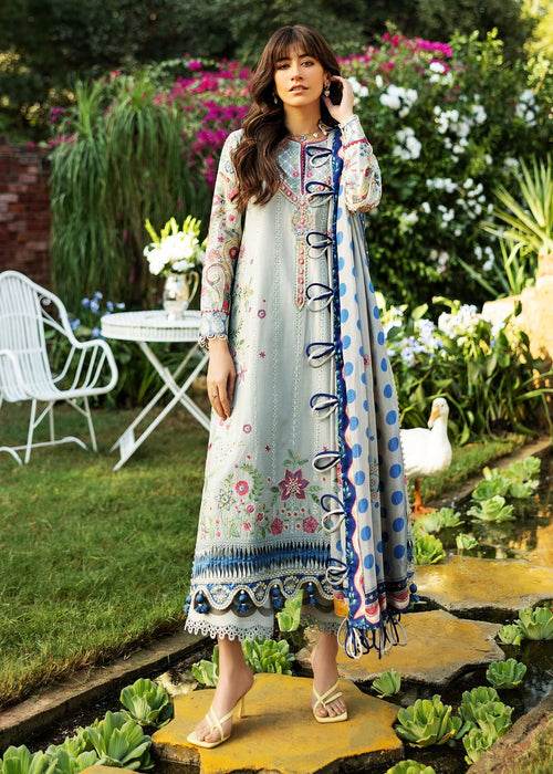 Siraa By Sadaf Fawad Khan Luxury Embroidered Lawn'25 Unstitched 3pcs - Jotey