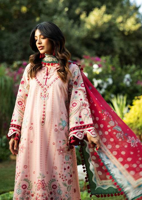 Siraa By Sadaf Fawad Khan Luxury Embroidered Lawn'25 Unstitched 3pcs - Jotey
