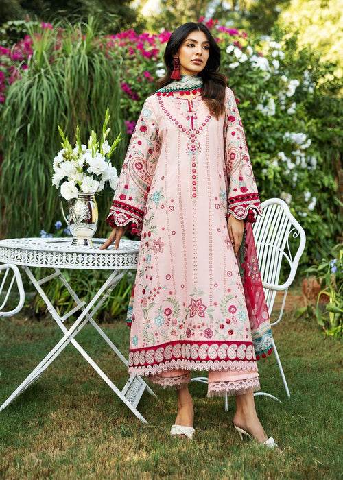 Siraa By Sadaf Fawad Khan Luxury Embroidered Lawn'25 Unstitched 3pcs - Jotey