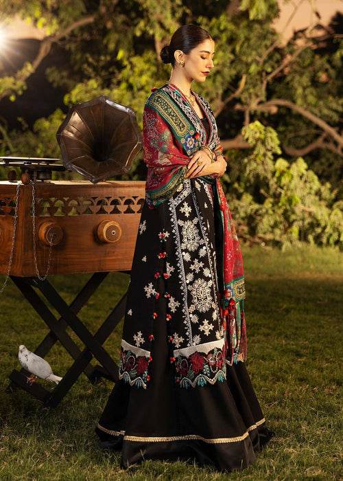 Siraa By Sadaf Fawad Khan Luxury Embroidered Lawn'25 Unstitched 3pcs - Jotey