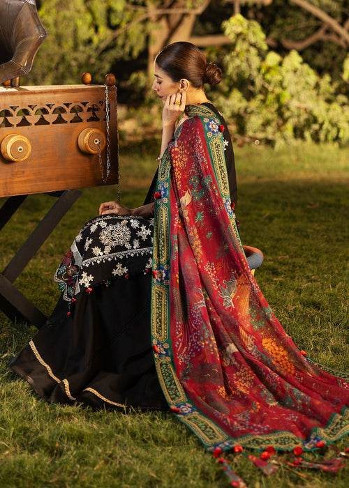 Siraa By Sadaf Fawad Khan Luxury Embroidered Lawn'25 Unstitched 3pcs - Jotey