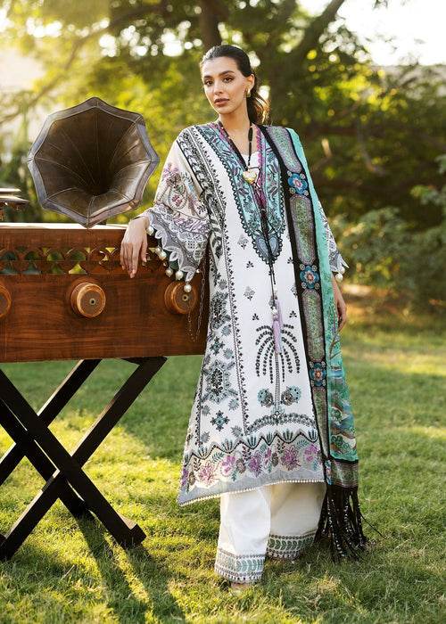 Siraa By Sadaf Fawad Khan Luxury Embroidered Lawn'25 Unstitched 3pcs - Jotey