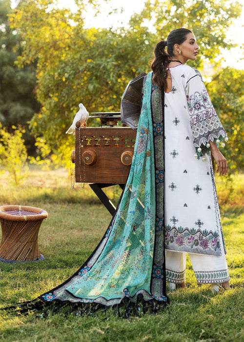 Siraa By Sadaf Fawad Khan Luxury Embroidered Lawn'25 Unstitched 3pcs - Jotey