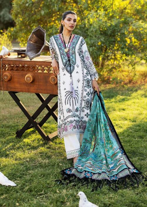 Siraa By Sadaf Fawad Khan Luxury Embroidered Lawn'25 Unstitched 3pcs - Jotey